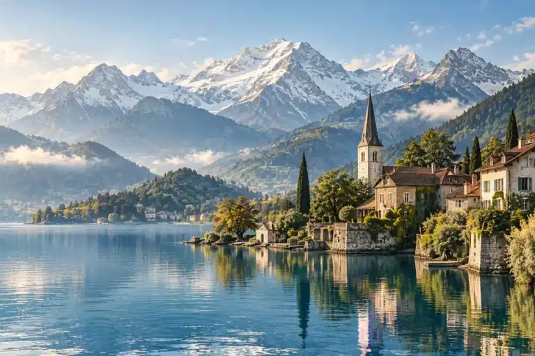 Paysage alpin évoquant la Suisse
